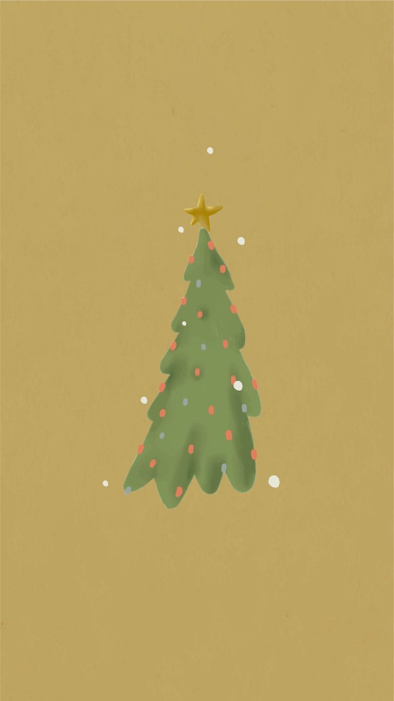 A cute and simple Christmas tree wallpaper for your phone. - Christmas iPhone