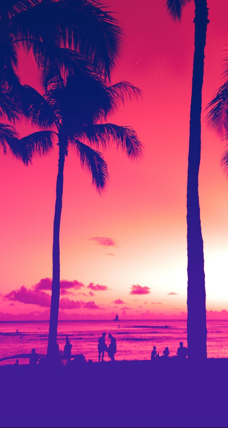 Miami Sunset. Awesome iPhone Wallpaper Colorful Nature Scenery View. Check out more wallpaper and other con wallpaper, Phone wallpaper, Sunset wallpaper