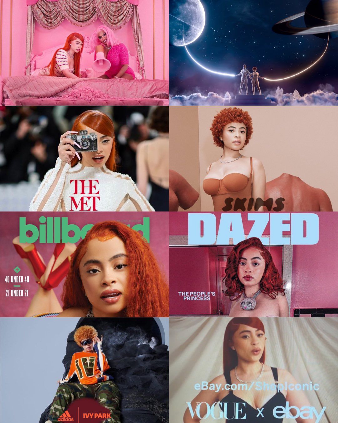 A collage of photos of SZA in various magazine covers and articles. - Doja Cat