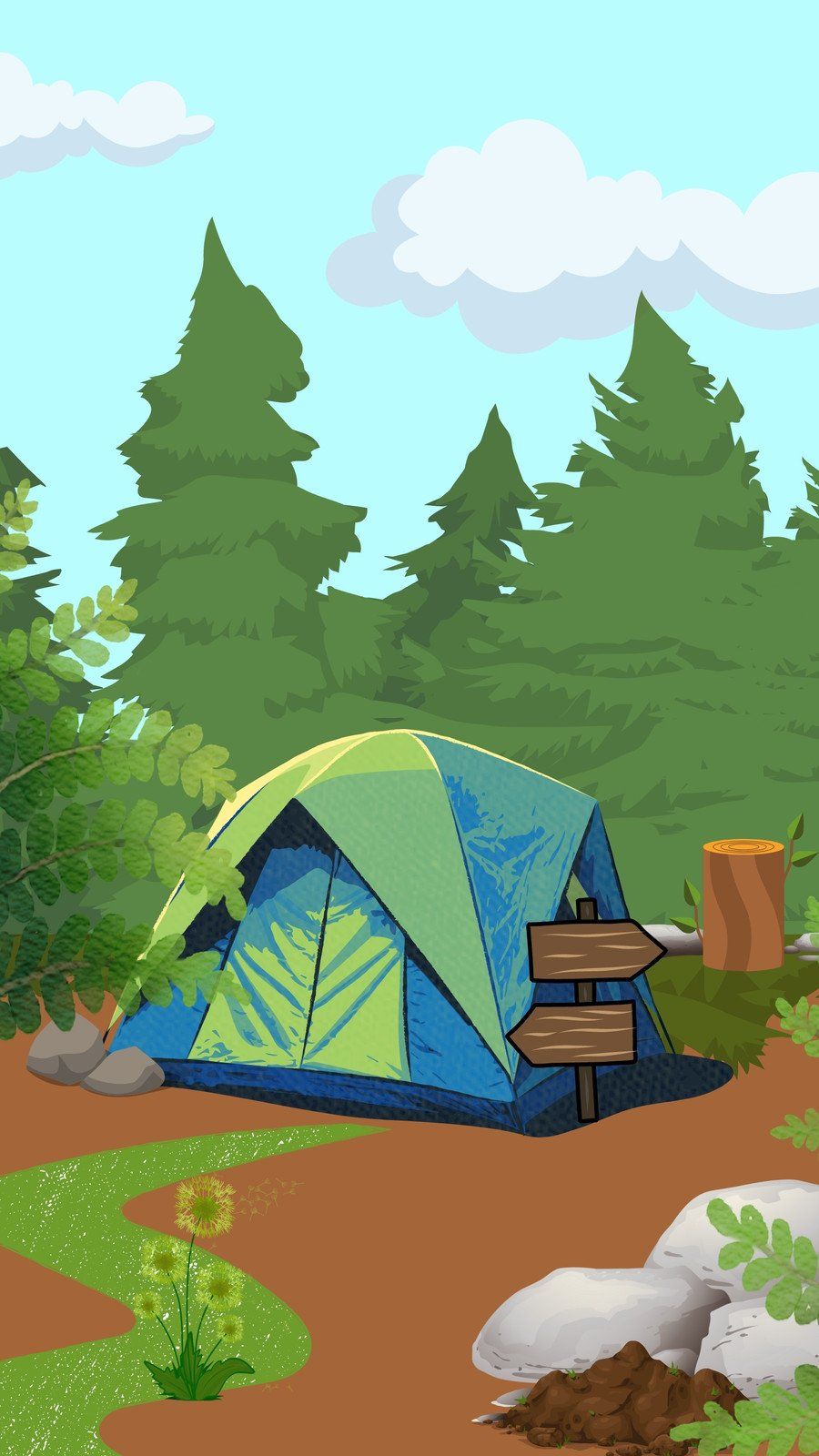 A tent in the woods - Camping