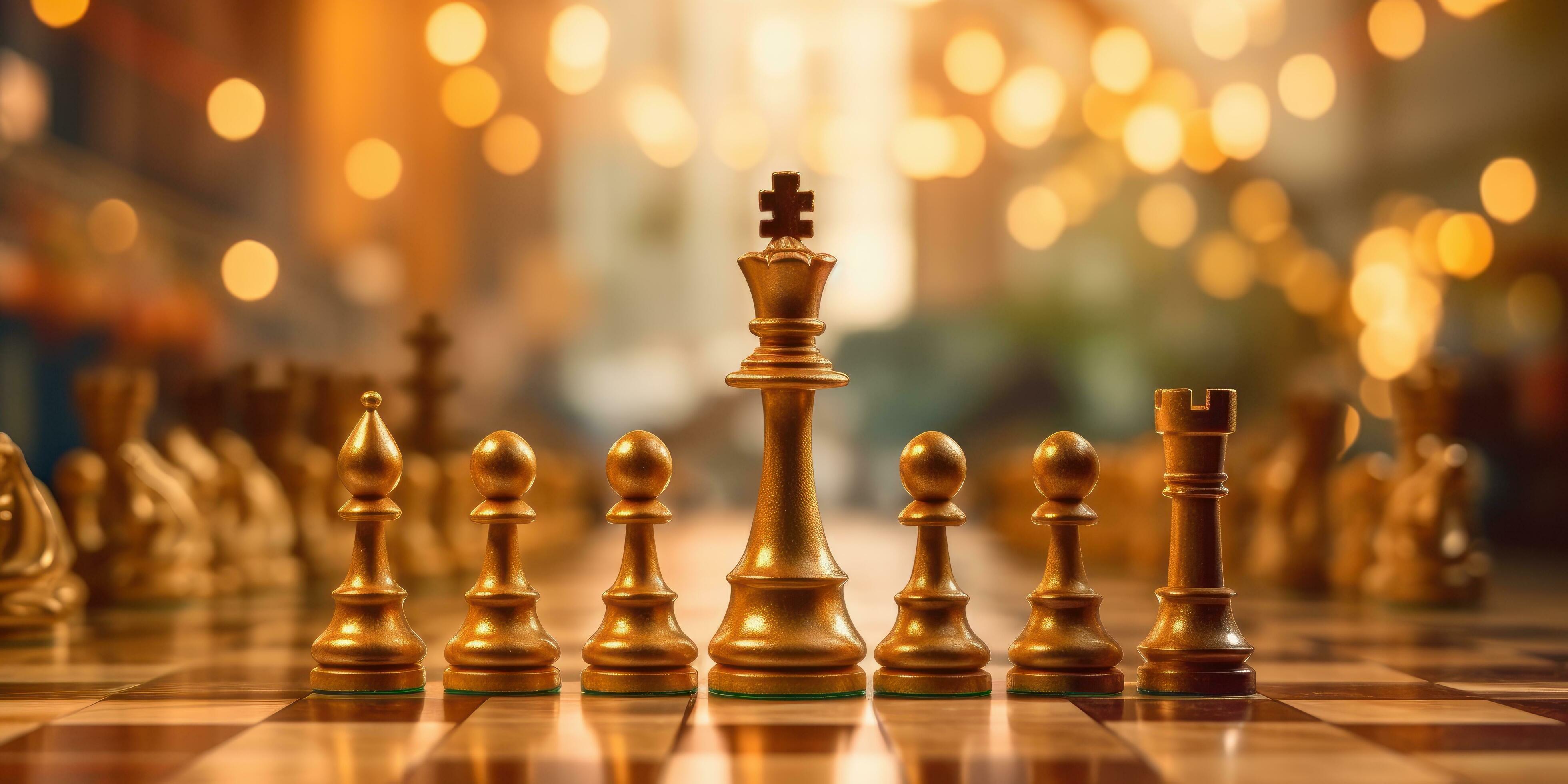King chess standing on chess board. Business planning, strategy and leadership concept