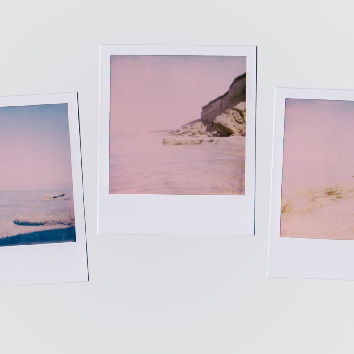 Polaroid pictures of the ocean and cliffs - Border, Polaroid