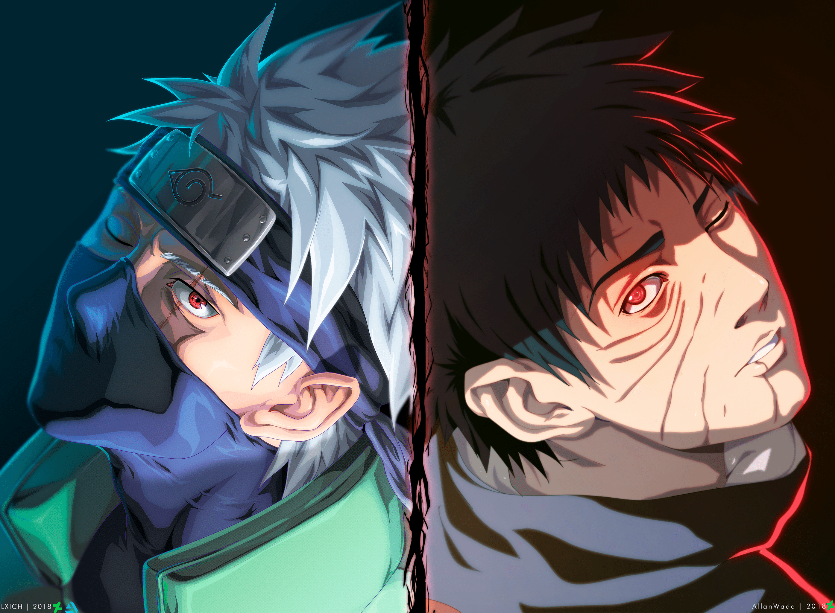 Obito Uchiha Kakashi Hatake Wallpaper:2790x2050