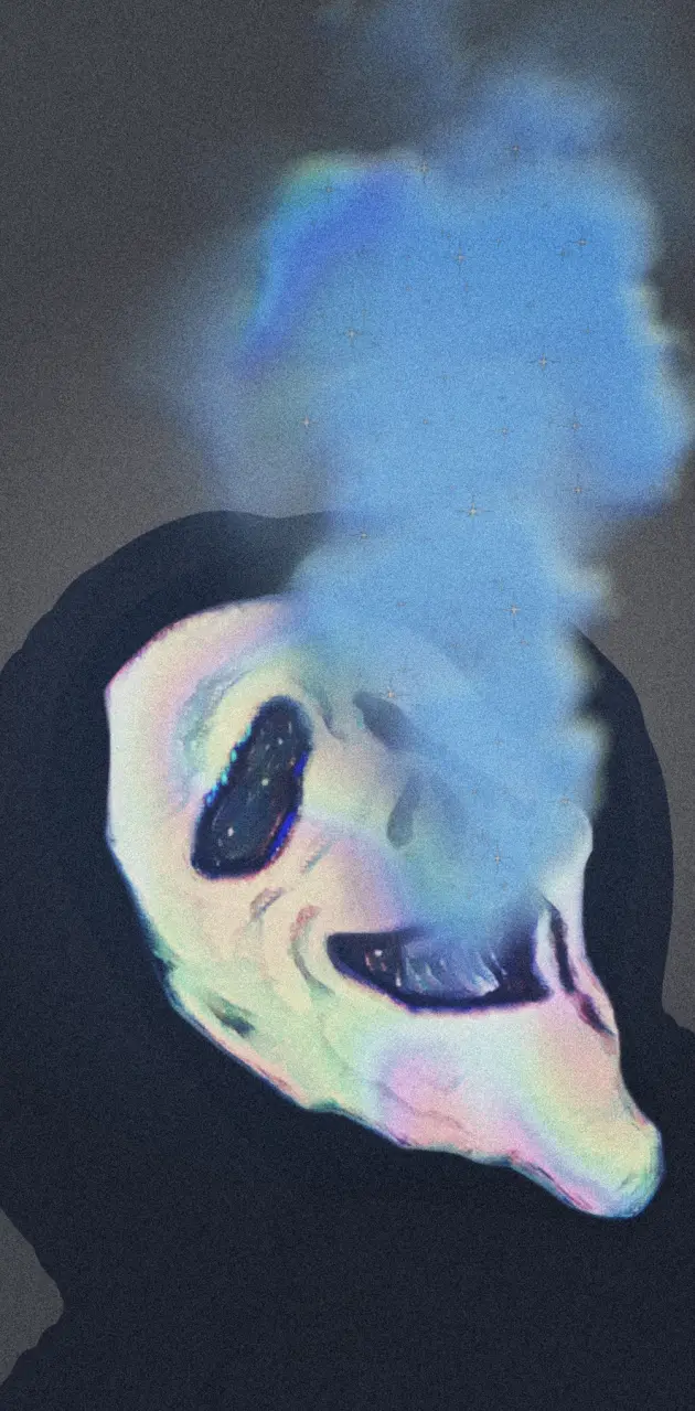 A skull with smoke coming out of its mouth - Ghostface