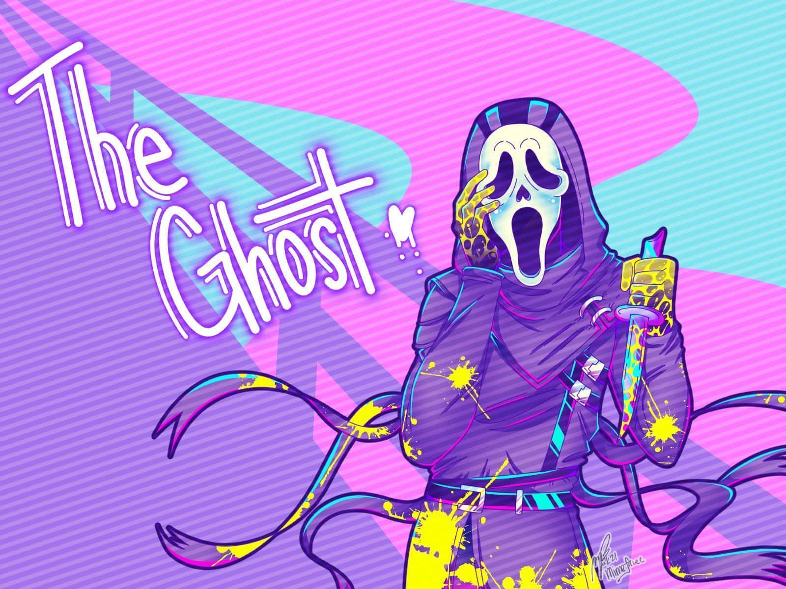 Download Cute Ghostface In Colorful Background Wallpaper