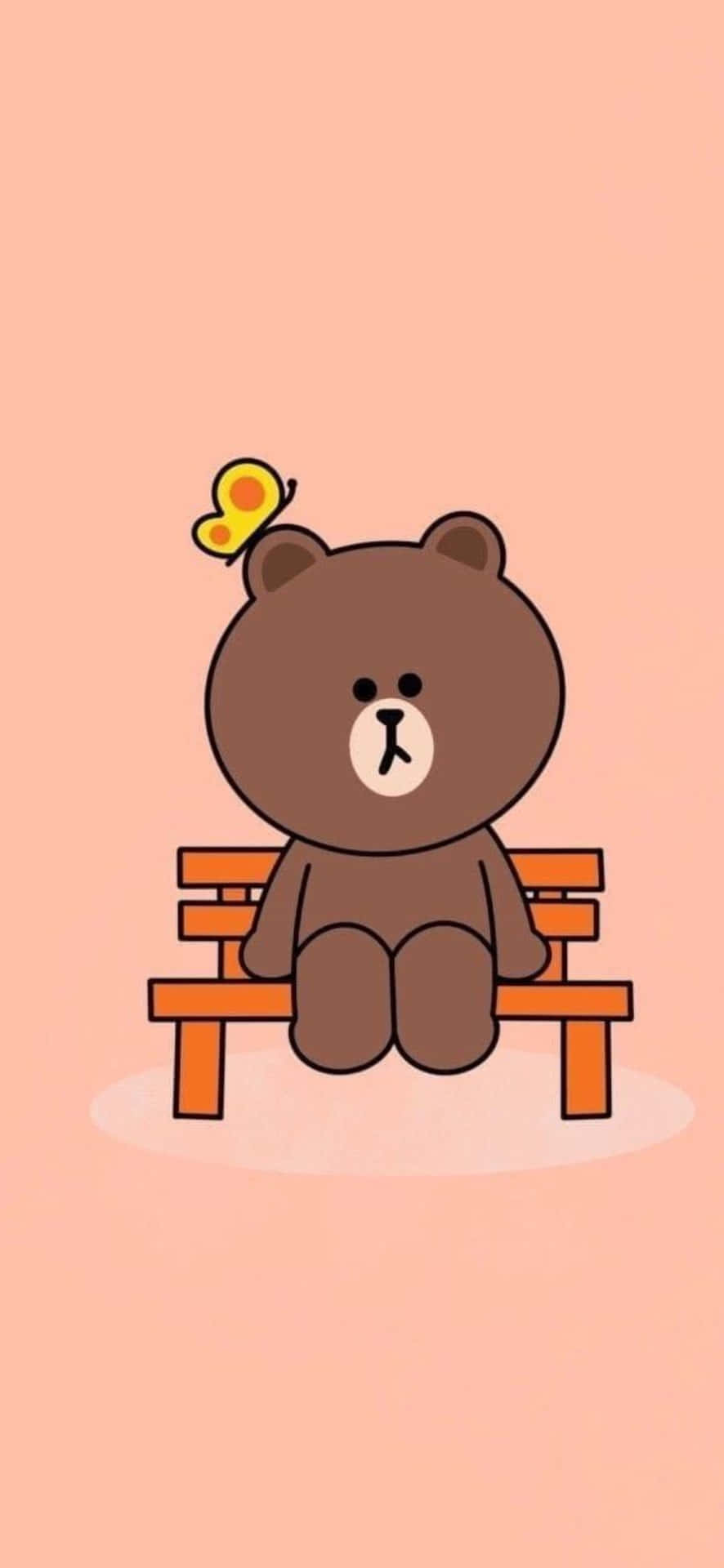 Line bear on a bench - Teddy bear