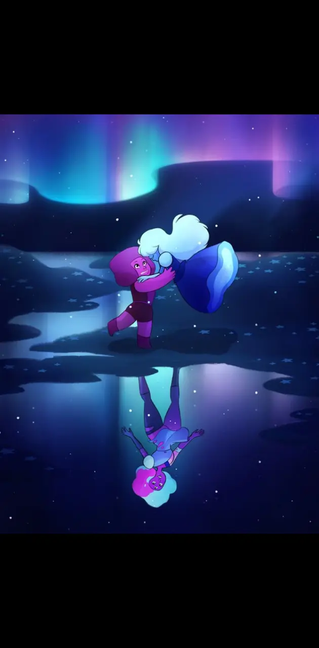 A picture of two Steven Universe characters with a sky background - Steven Universe
