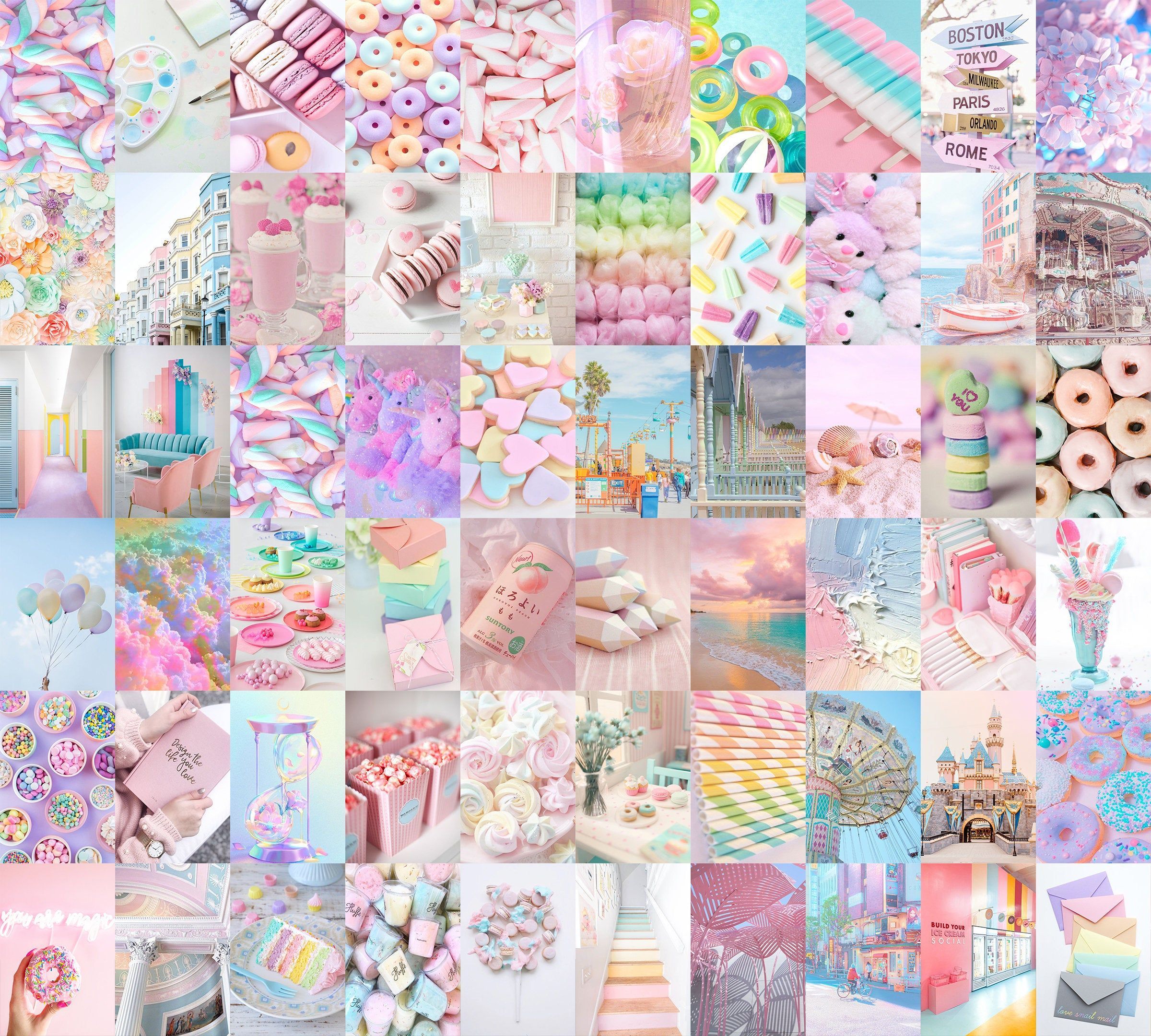 Rainbow Aesthetic Collage Wallpaper