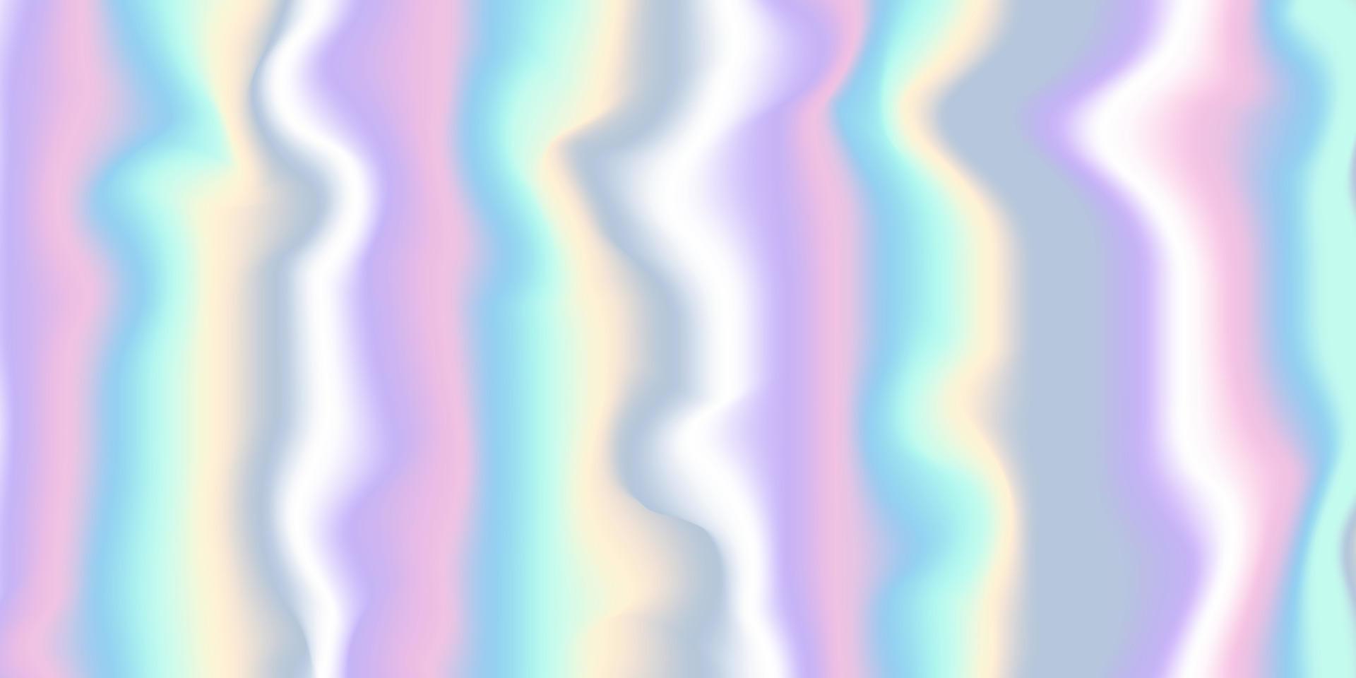 Horizontal Vibrant Holography Effect Background. Abstract Rainbow Pastel Pattern. Light Blur Decoration Holographic Background. Trendy Modern Wallpaper Design. Vector Illustration