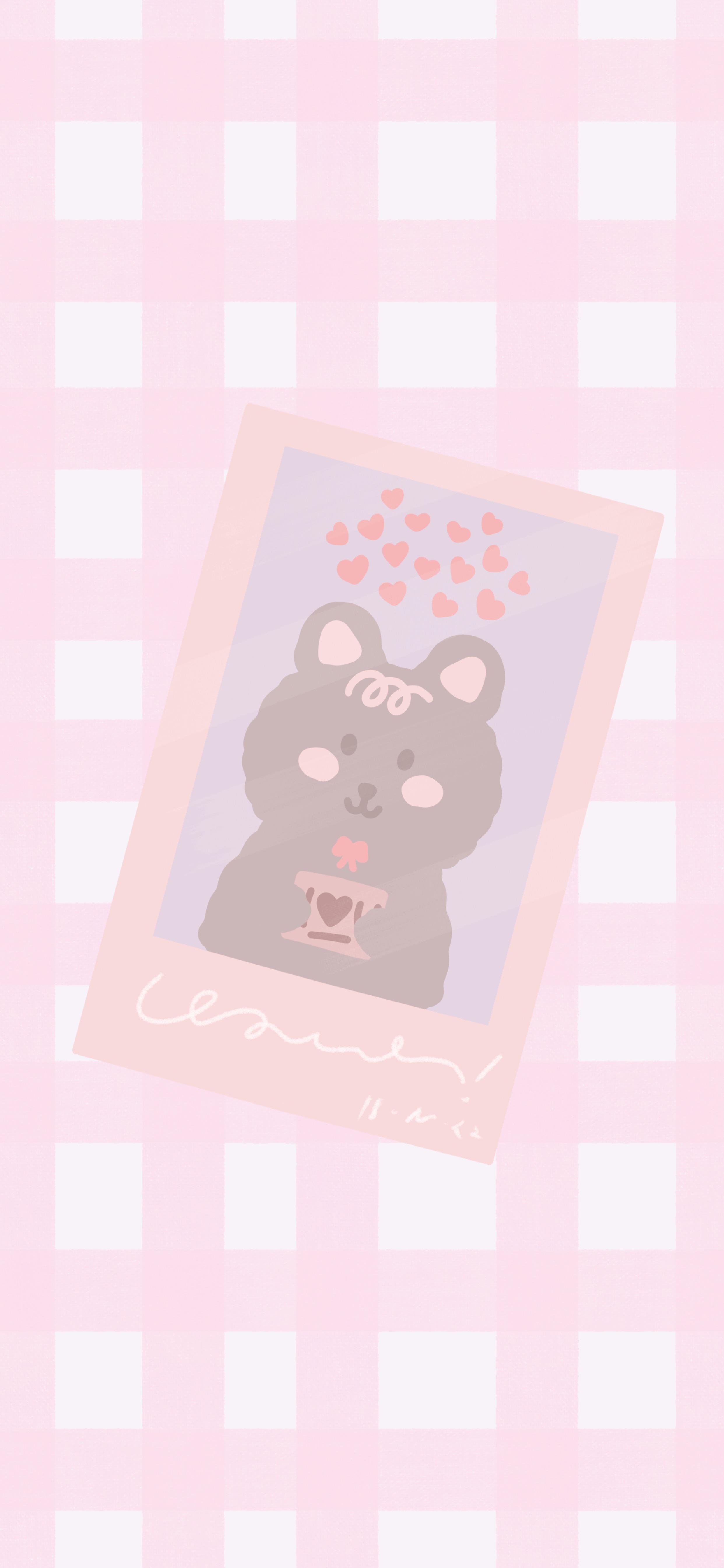 I made a cute bear! Instax inspired :) made it to a phone wallpaper
