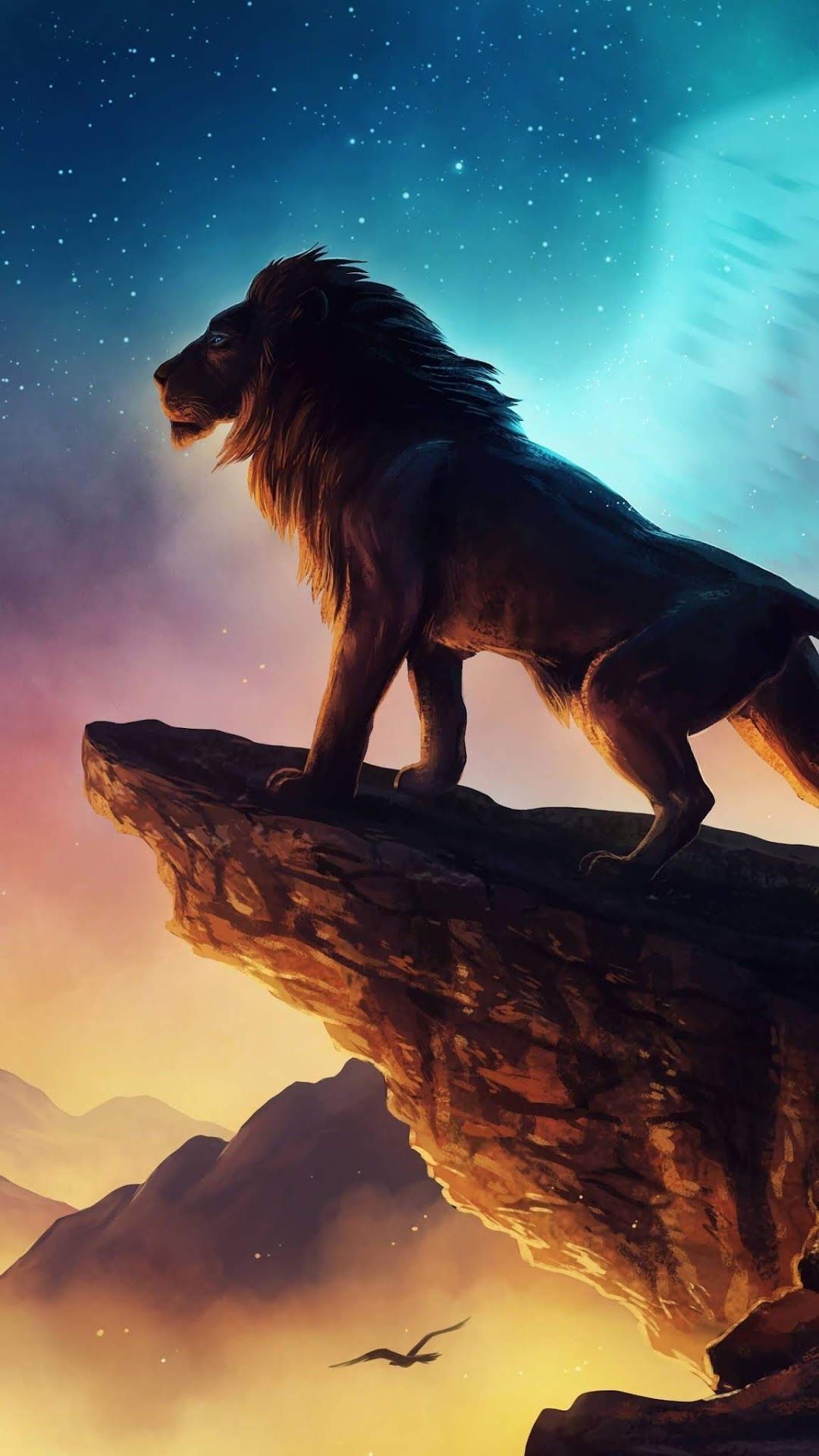 Lion King At The Edge Of Mountain Wallpaper Download