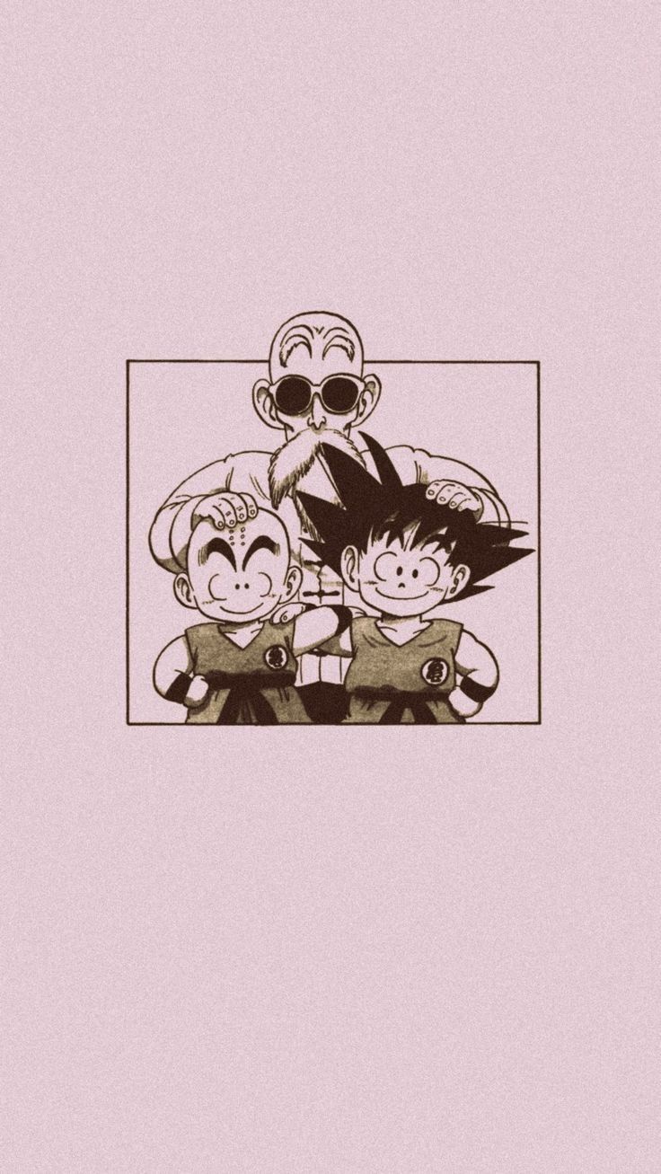 IPhone wallpaper of Gohan, Krillin, and Master Roshi from Dragon Ball Z. - Dragon Ball, Goku