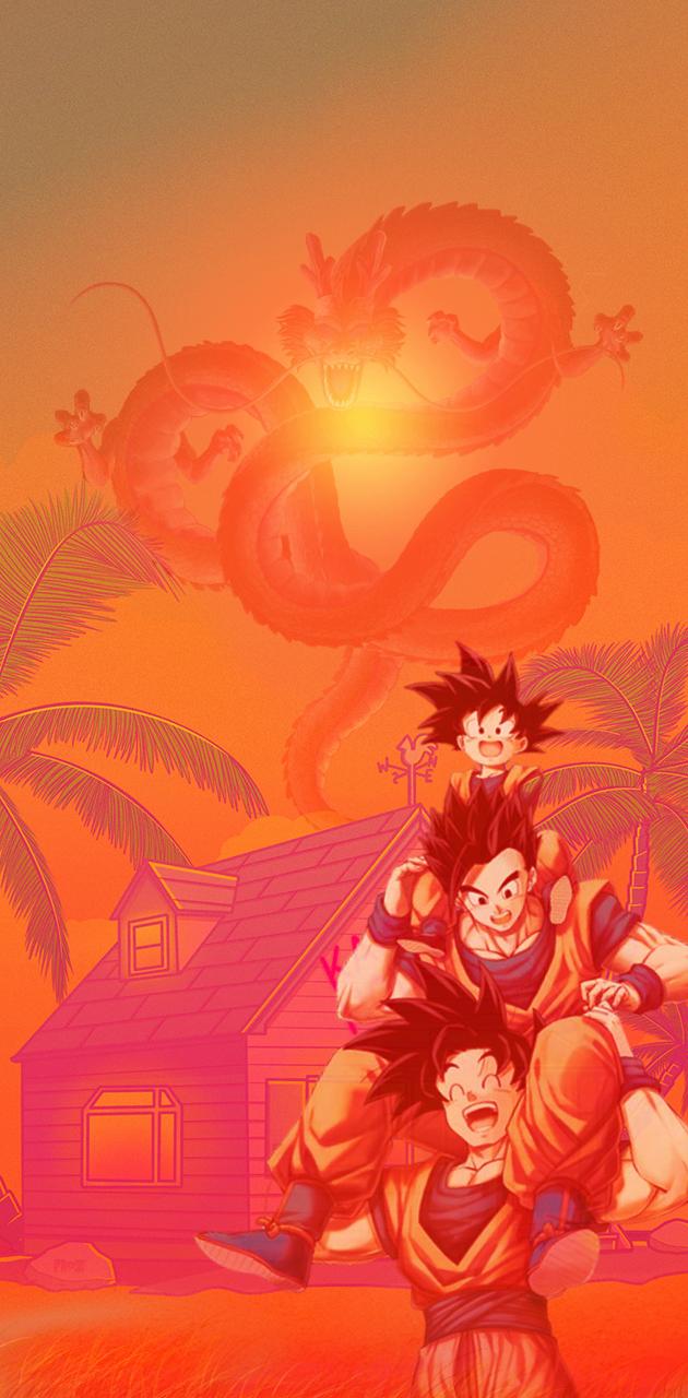 IPhone wallpaper with Goku, Vegeta, and Gohan from Dragon Ball Z. - Dragon Ball