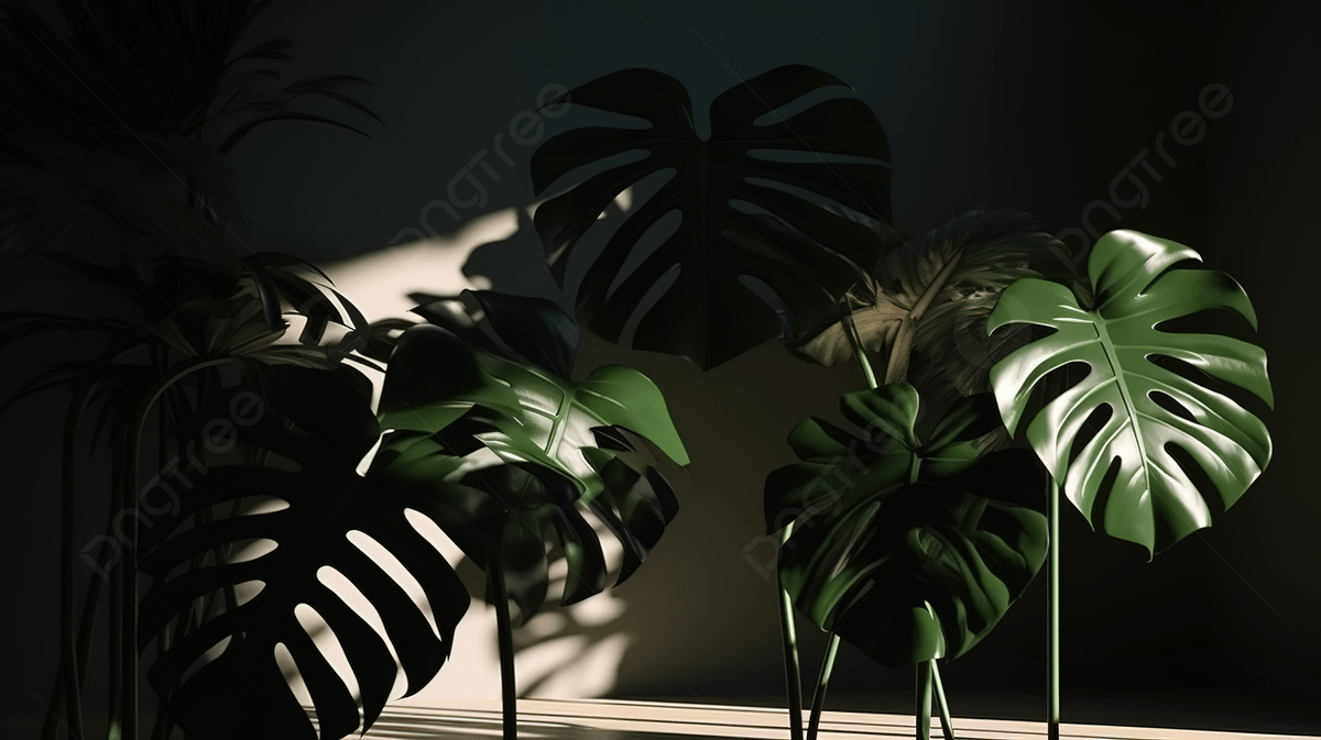 Monstera leaves in the sun and shadow - Monstera