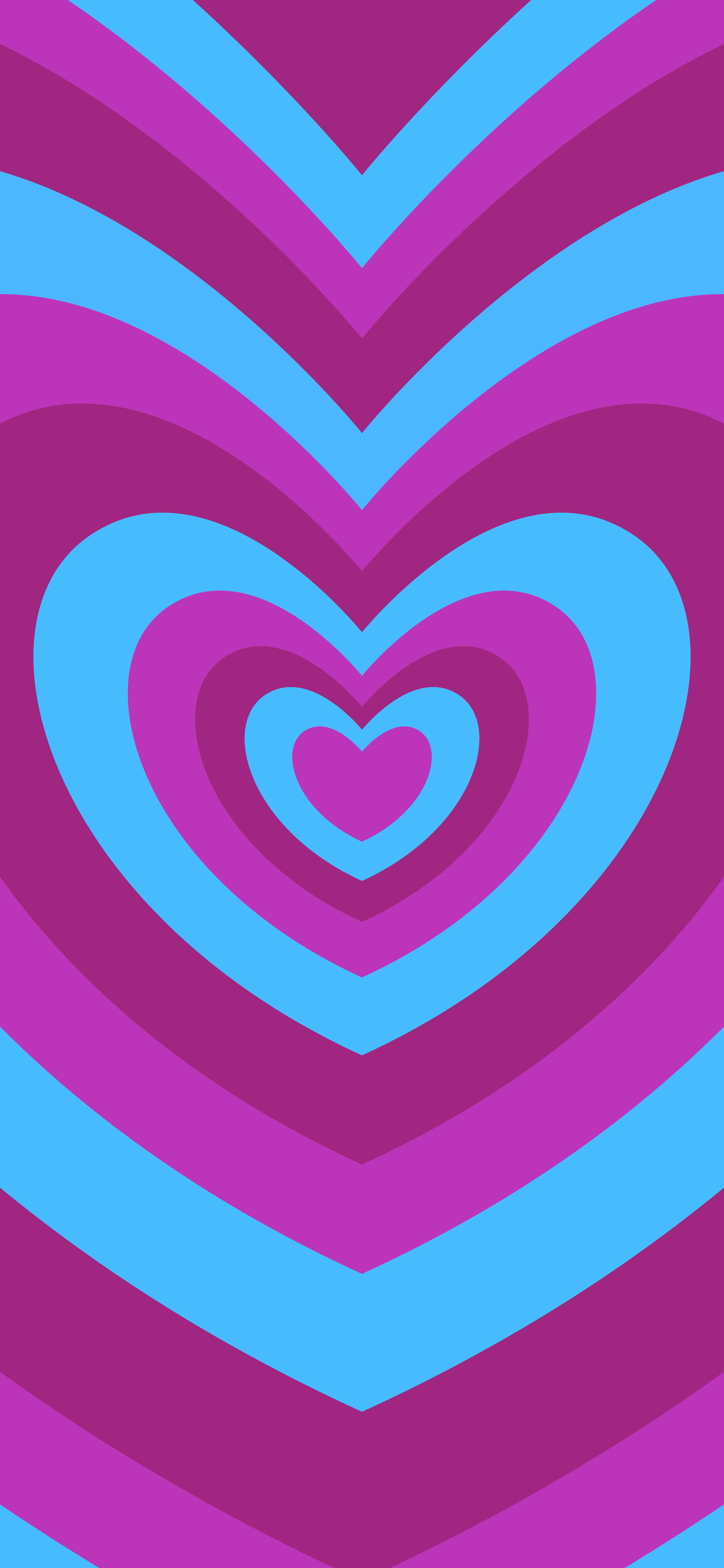 A phone wallpaper with a purple and blue heart design. - Barbie