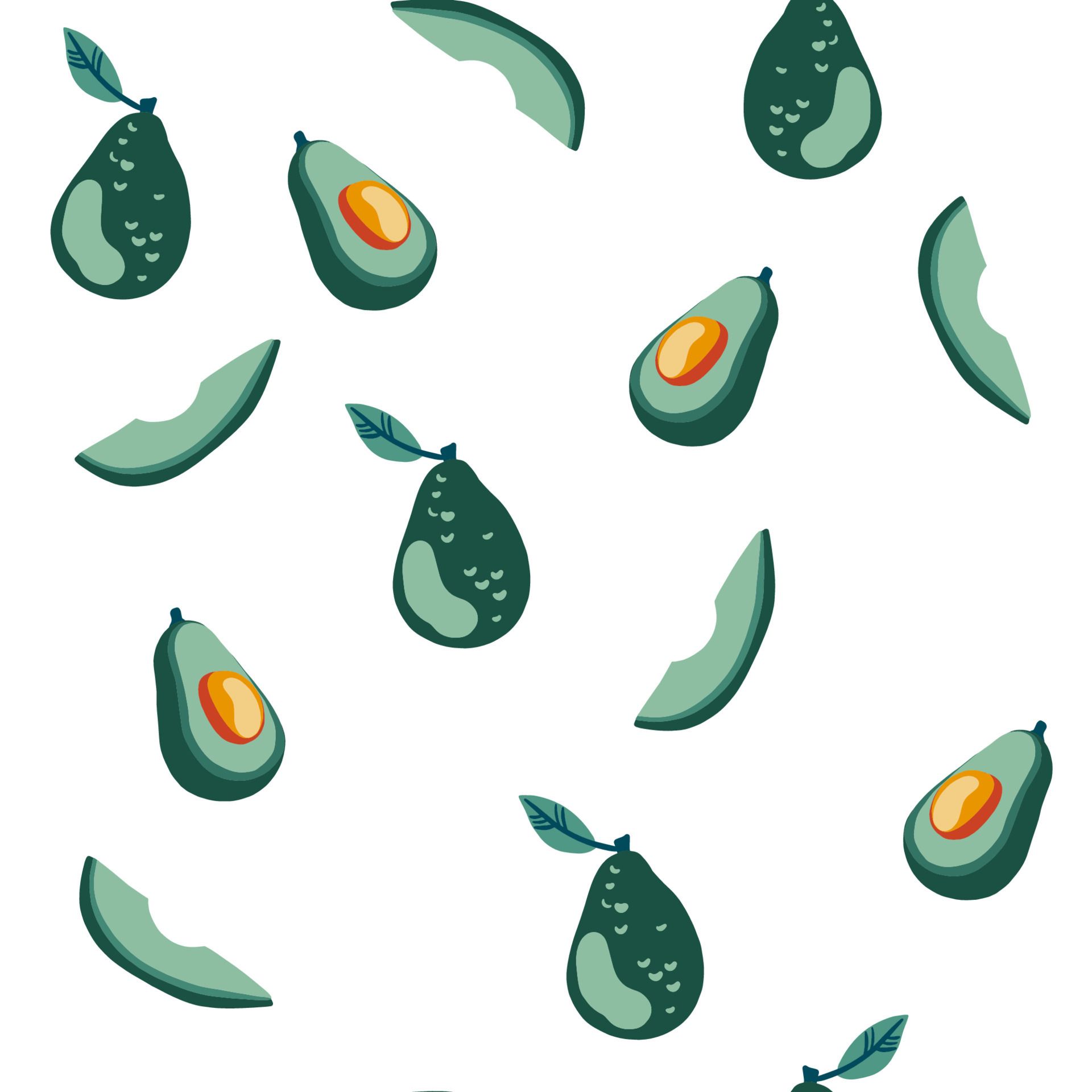 Avocado seamless pattern. Vegetables and fruits background. Healthy eating. Vegetarian. Fresh Fruits, food, healthy food concept. Good for textile, wrapping, wallpaper. Cartoon vector illustration