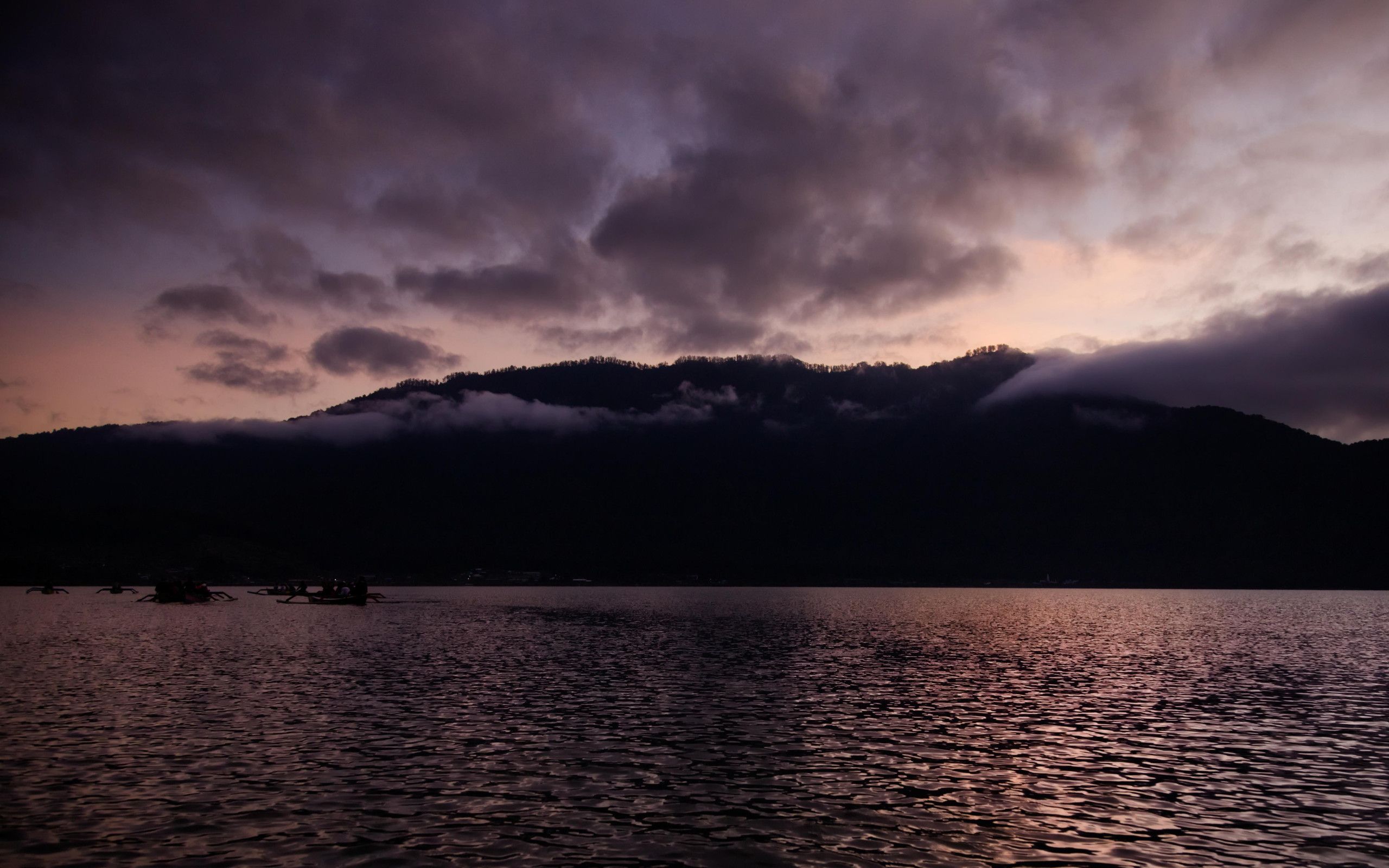 wallpaper lake, mountains, clouds, dark, landscape HD : Widescreen : High Definition