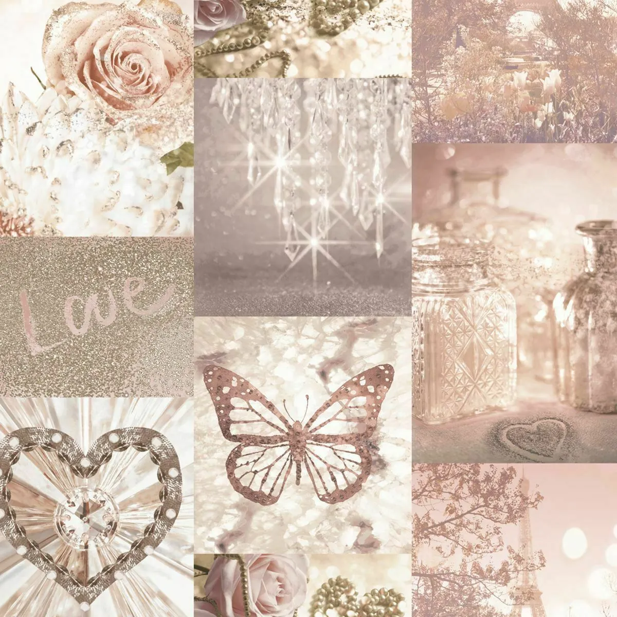 Love Paris Wallpaper Blush Pink Arthouse Glitter Sparkle Butterfly Flower 691107