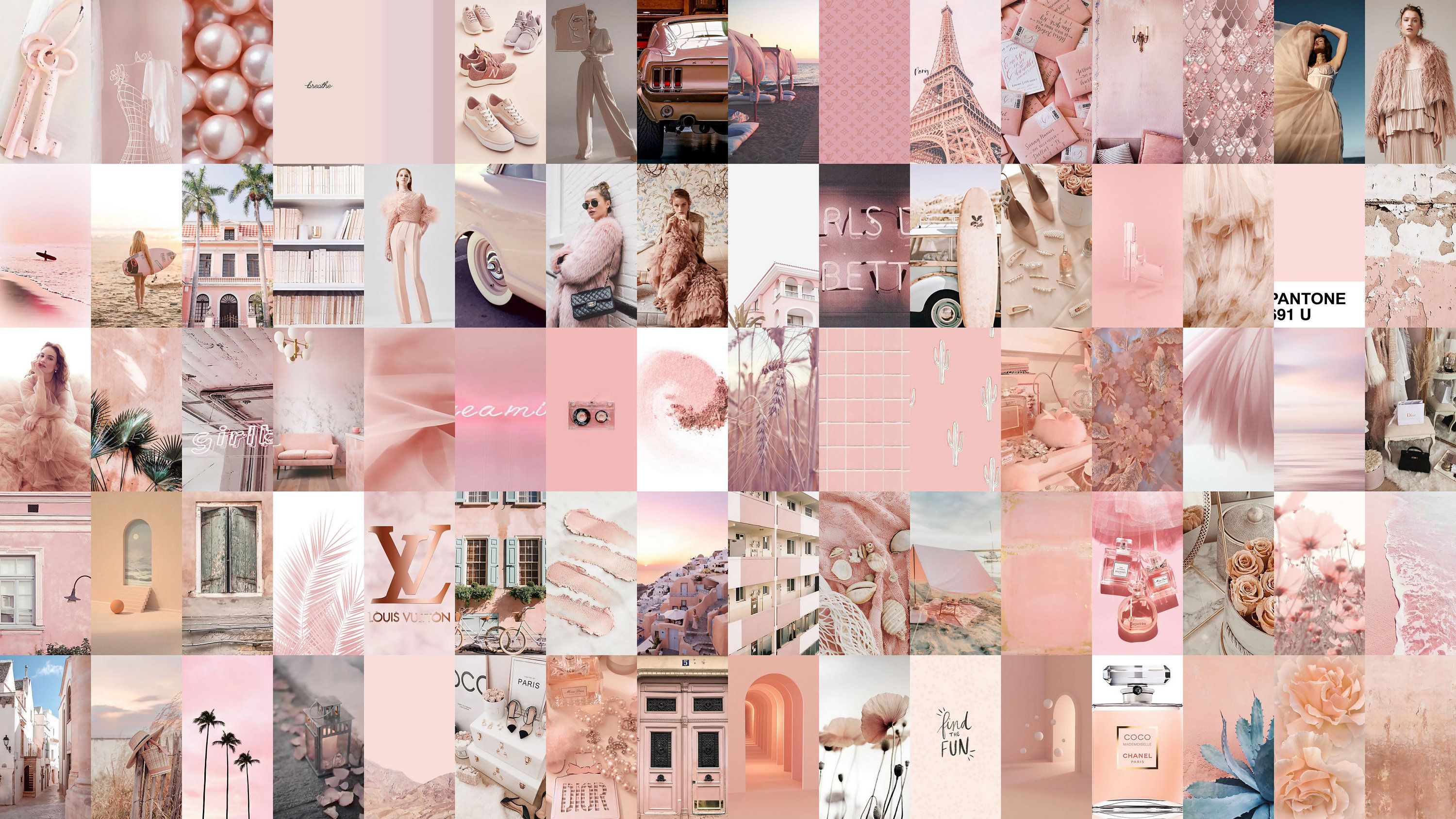 A collage of photos in a pink aesthetic - Blush