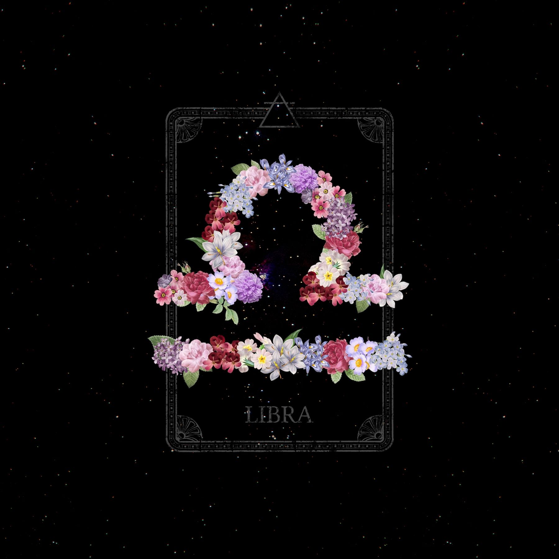Floral Zodiac Sign Libra Wallpaper