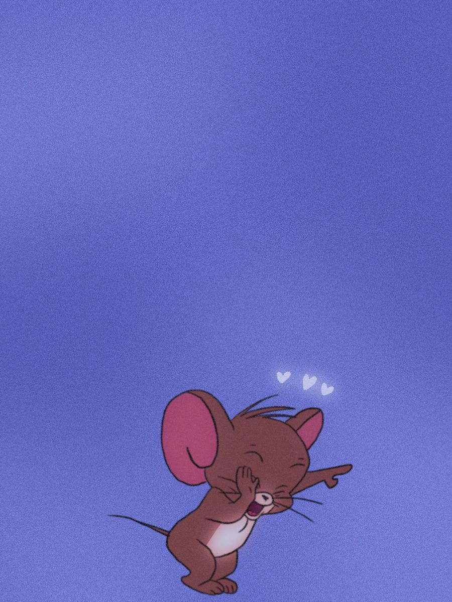A cartoon mouse with hearts around it - Tom and Jerry