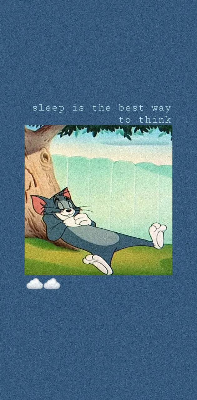 Tom and jerry, cartoon, cute, aesthetic, background, wallpaper, phone, sleep, think - Tom and Jerry