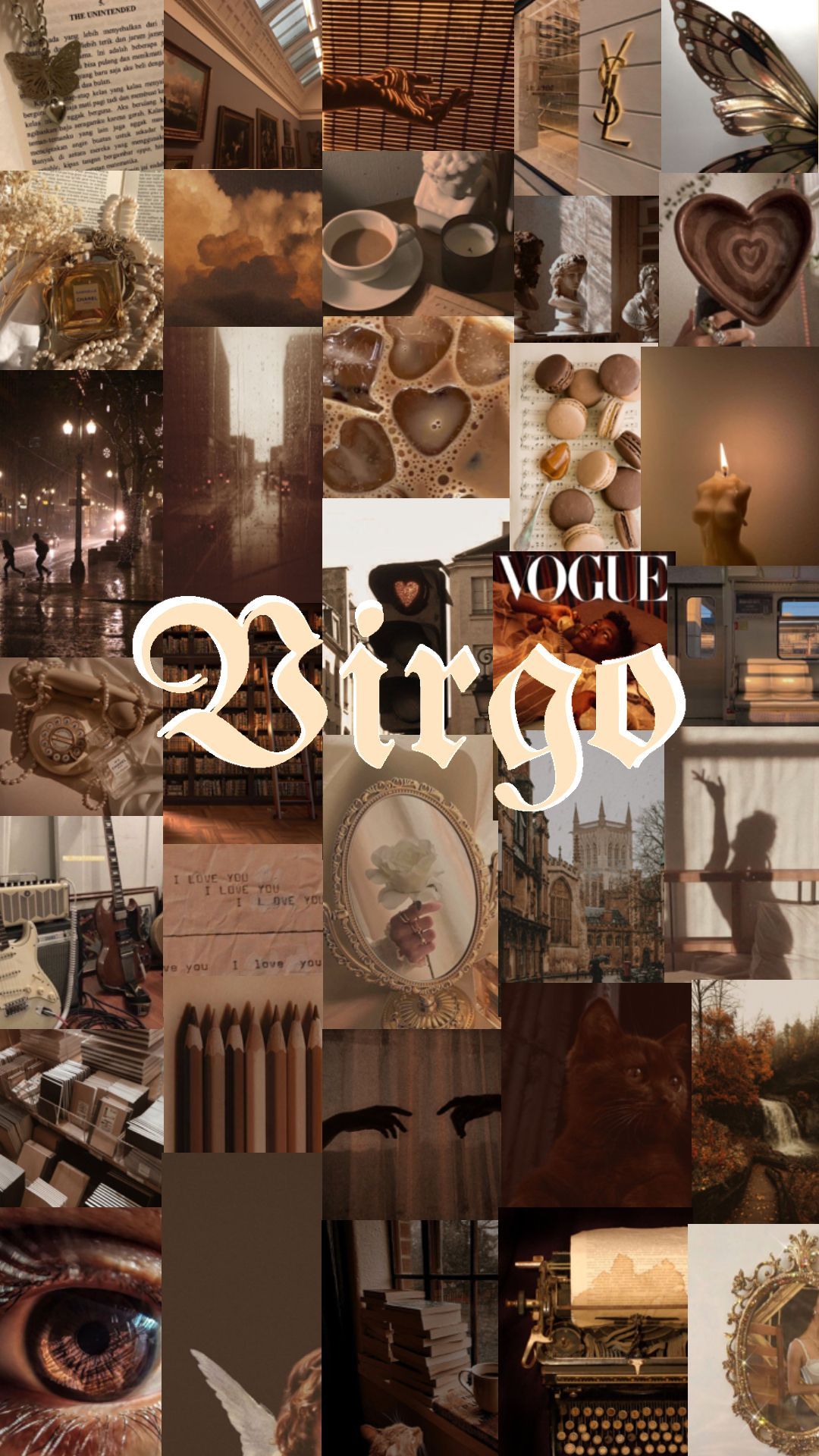 virgo #aesthetic #vintage #rich #brown #brownaesthetic #academia. Virgo aesthetic wallpaper black, Virgo + core + aesthetic, iPhone wallpaper classy
