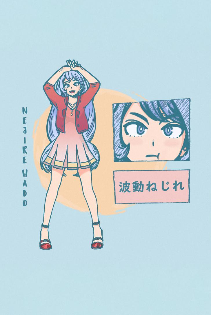 A character setting of Nejire Hado, a character from the upcoming Peach Boy Riverside TV anime. - My Hero Academia