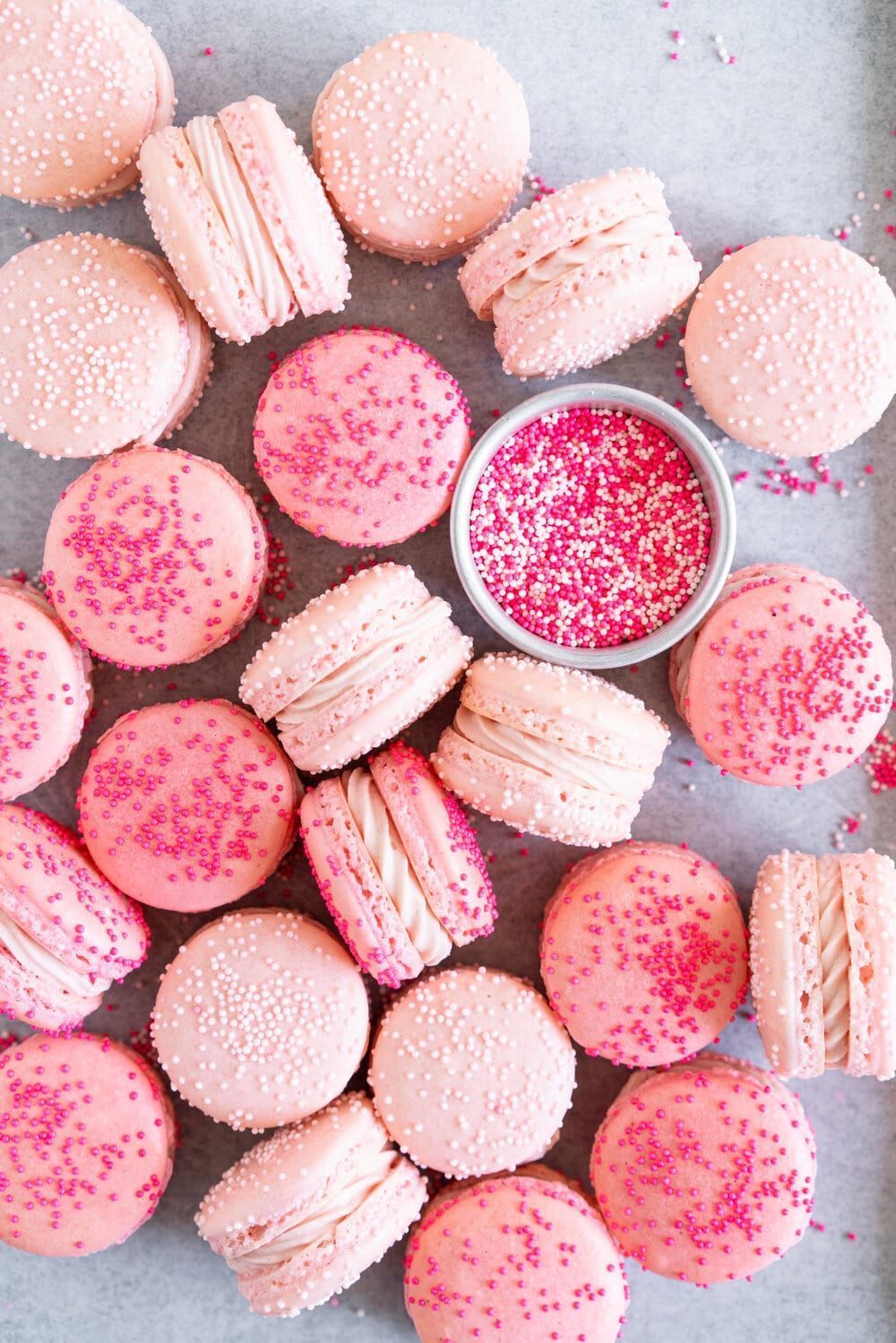 Perfect Pink French Macarons with Strawberry Filling