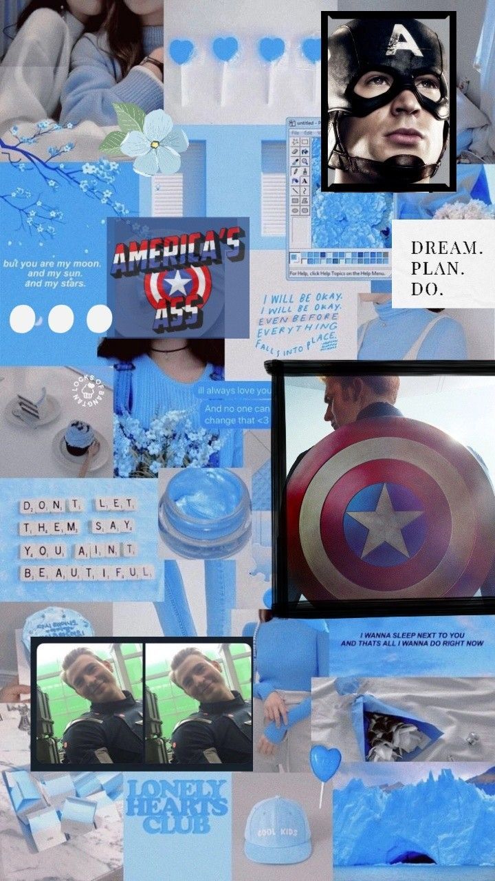 A collage of Captain America photos and quotes. - Captain America