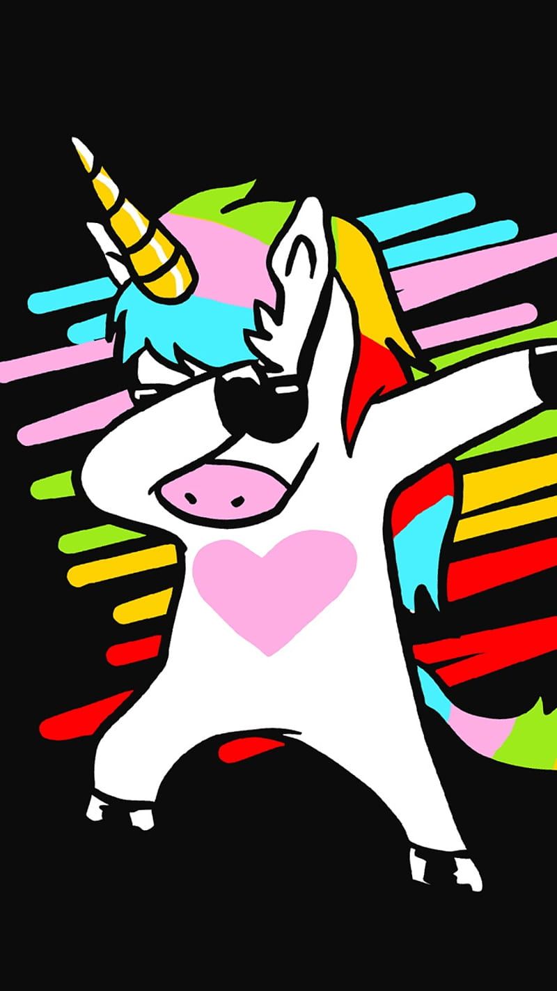 Dab unicorn, dan, funny, meme, HD phone wallpaper