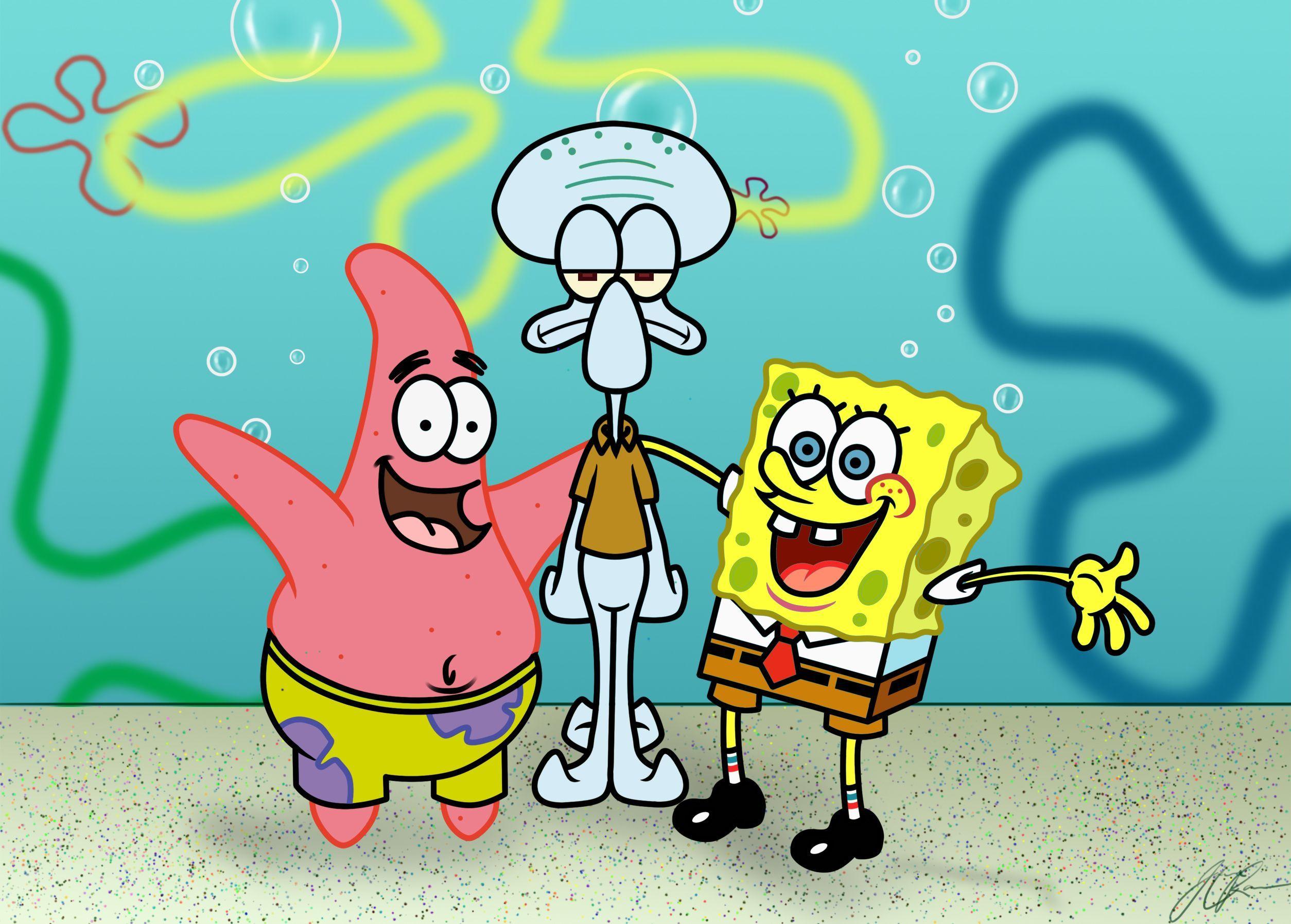 Patrick, Squidward and Spongebob are ready for a new adventure - Squidward