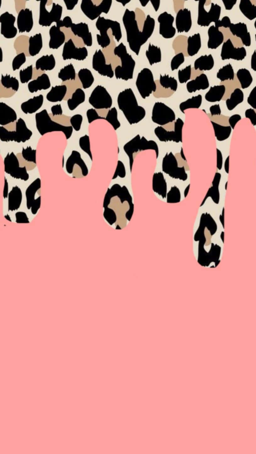 Pink and leopard print background with the word 