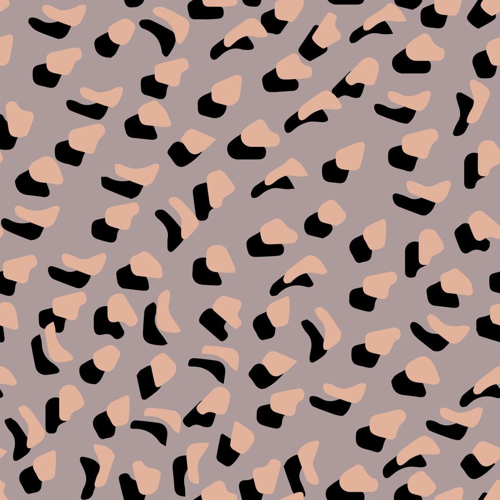 Abstract leopard skin vector seamles pattern. irregular brush spots and background. Abstract wild animal skin print. Simple irregular geometric design