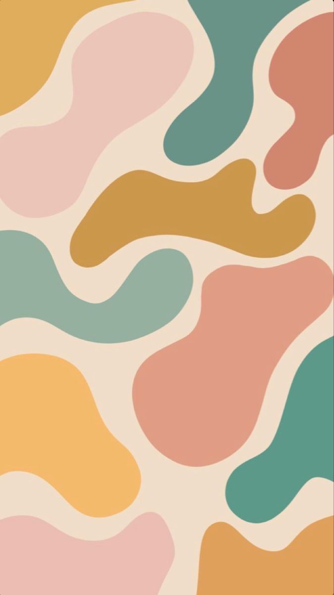 A colorful abstract pattern of wavy lines in pink, orange, yellow, brown, and green. - Design