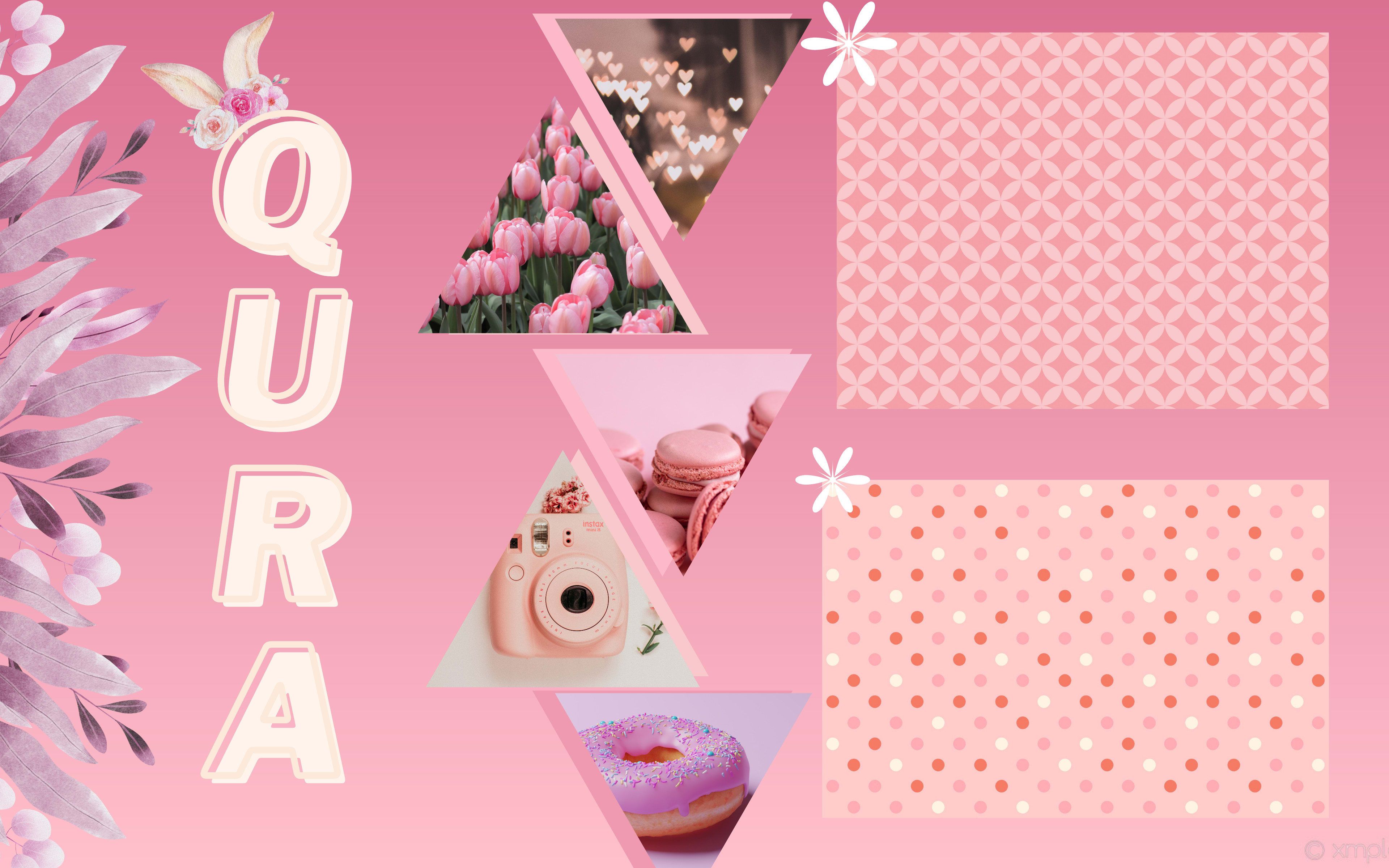 A pink themed collage with a variety of pink images - Design