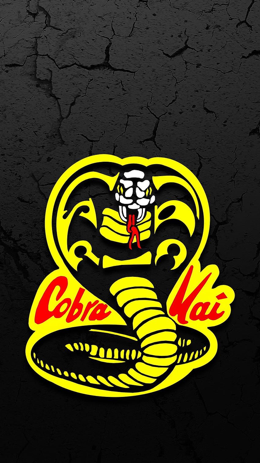 A wallpaper of the cobra kai logo from the Karate Kid movies - Cobra Kai