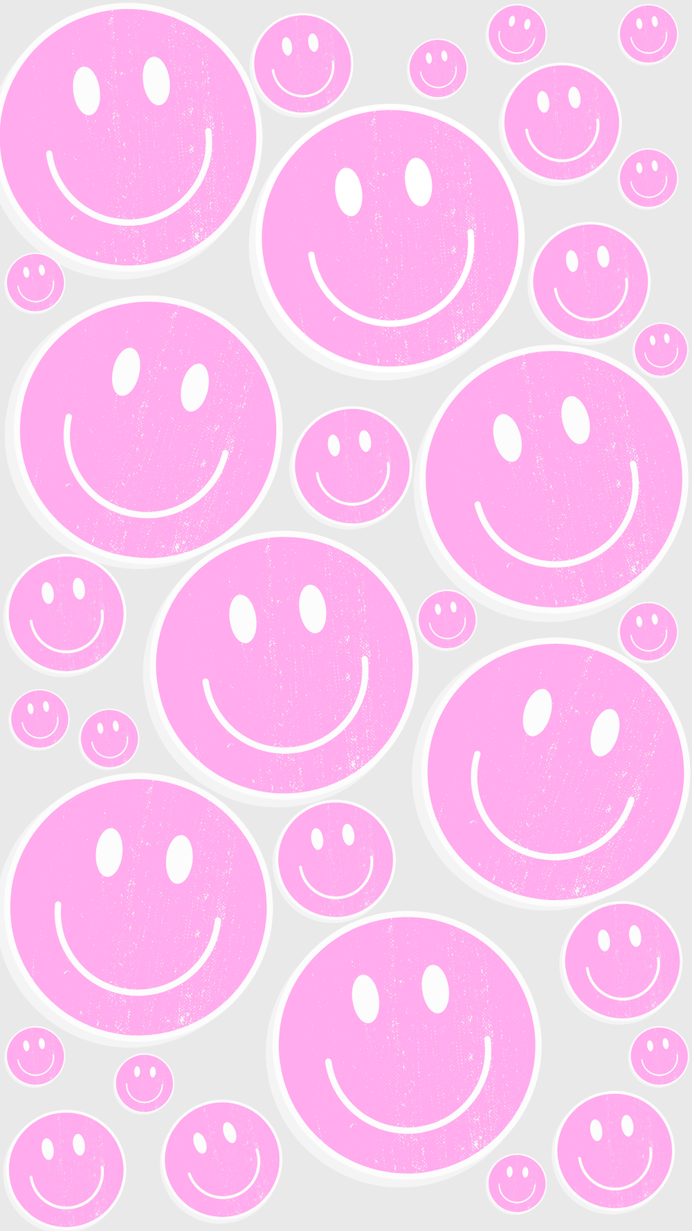 A lot of pink smiley faces on a white background - Smiley