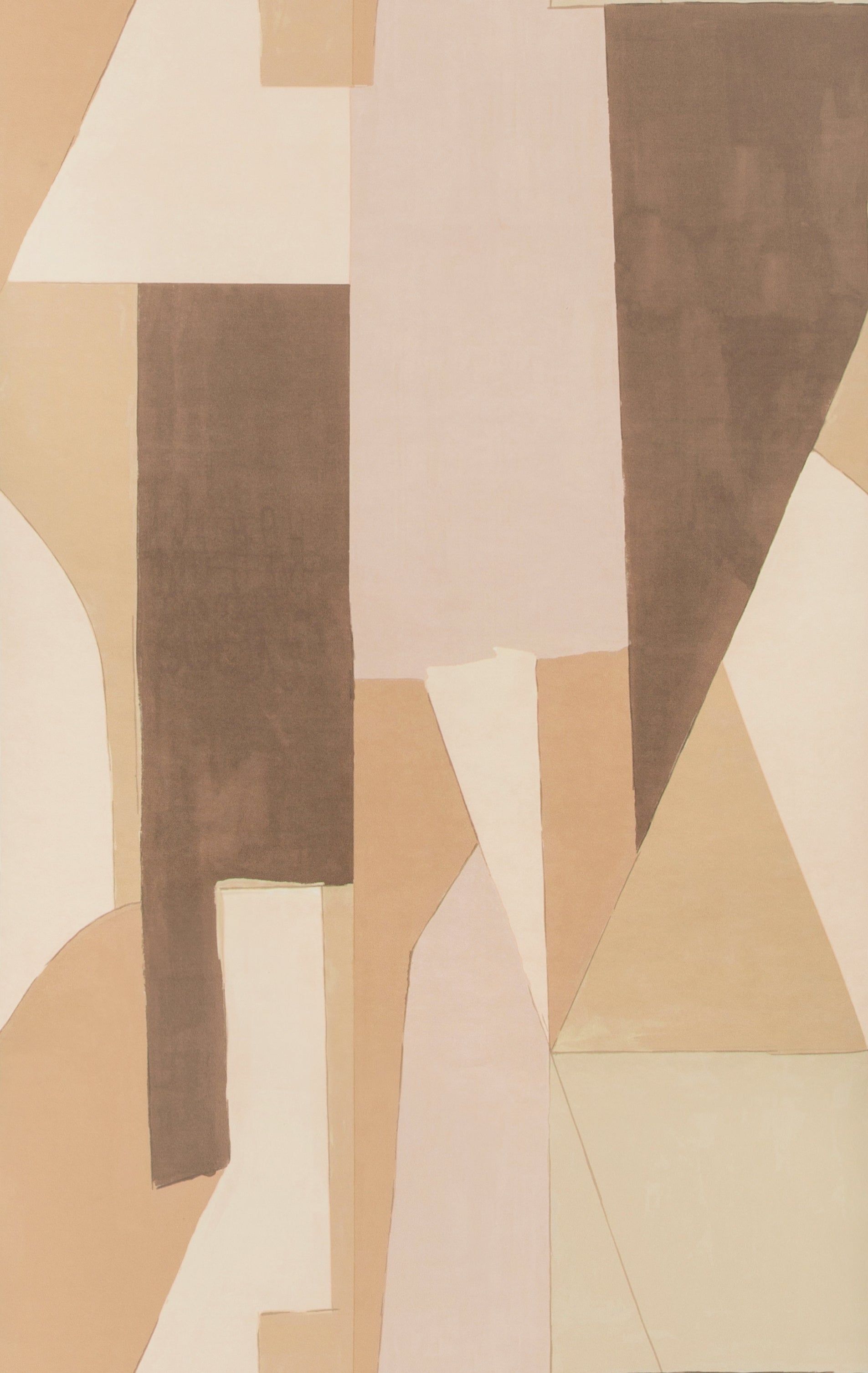 A painting with brown and beige shapes - Paper