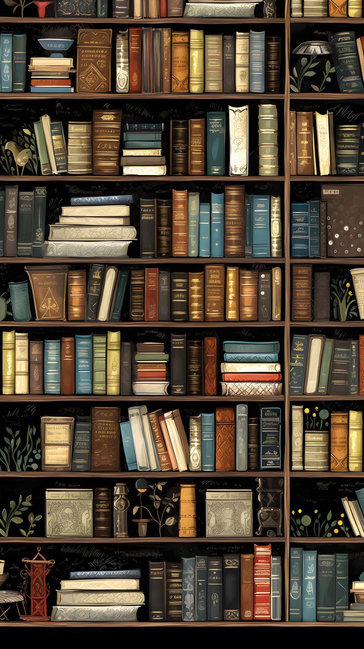 An image of a bookshelf filled with books. - Bookshelf
