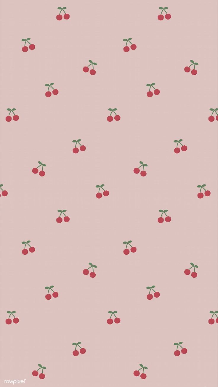 Red cherry pattern on a pink background - Cherry