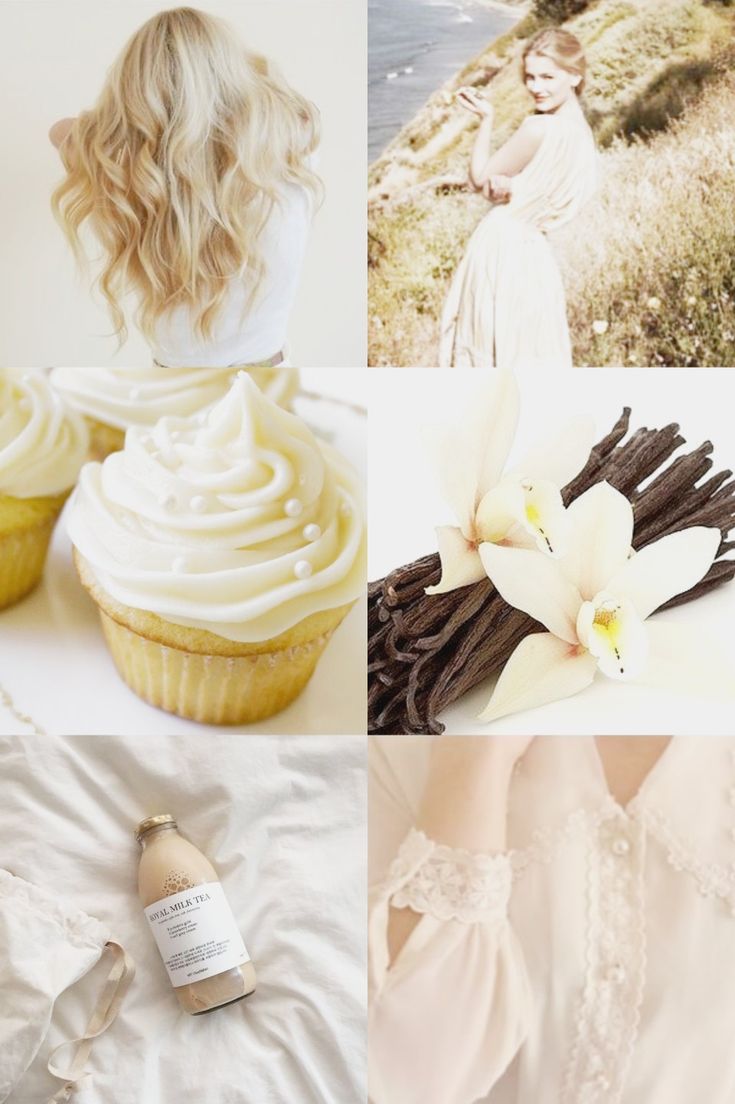 Sweet cream lady Vanilla cupcake Aesthetic collage