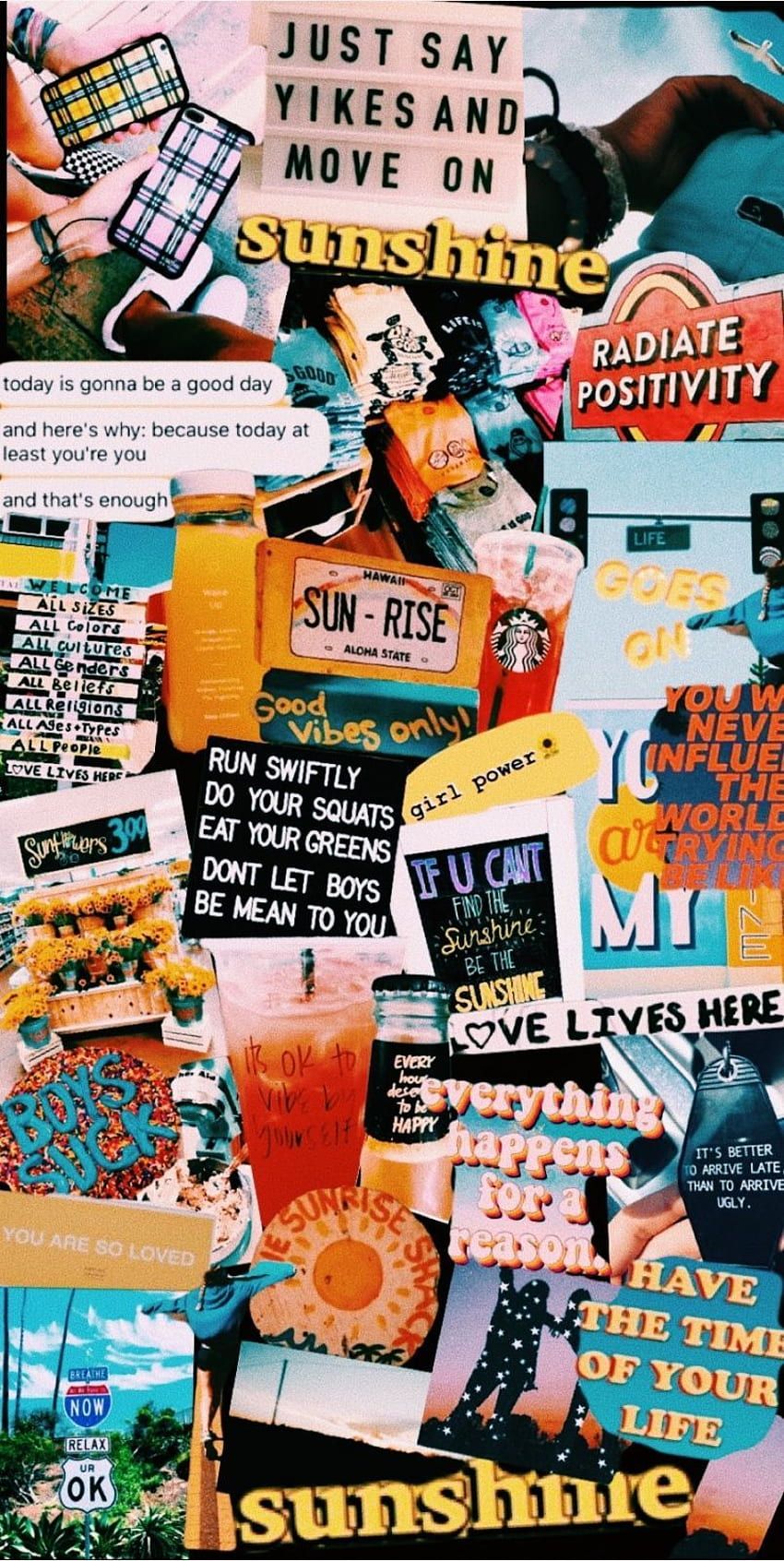 A collage of motivational and colorful images - Positive