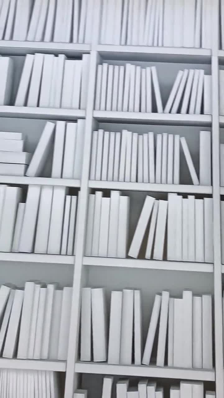 Black and White Bookcase Wallpaper Minimalist Peel and Stick