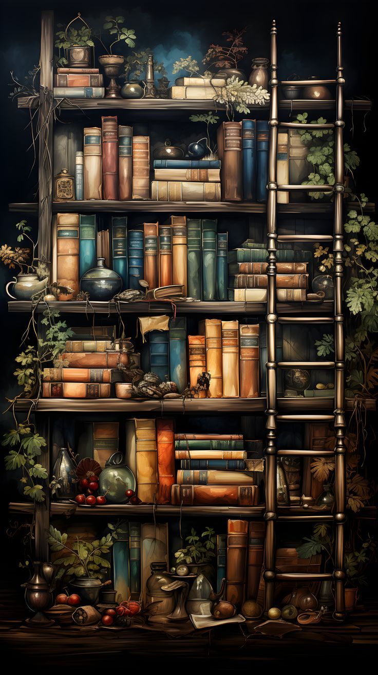 Enchanting Book Haven: A Dreamy Escape. Book wallpaper, Aesthetic wallpaper, Pretty wallpaper