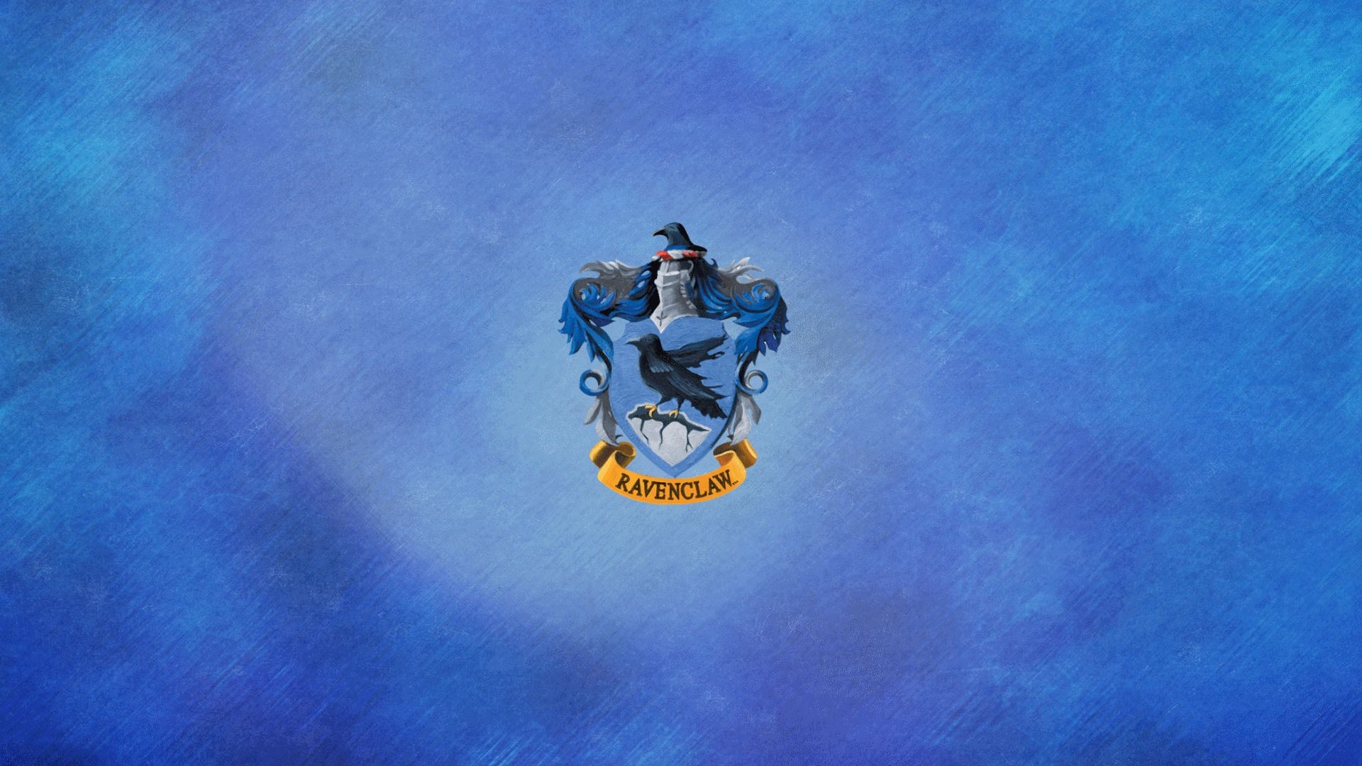 Ravenclaw crest from Harry Potter on a blue background - Ravenclaw