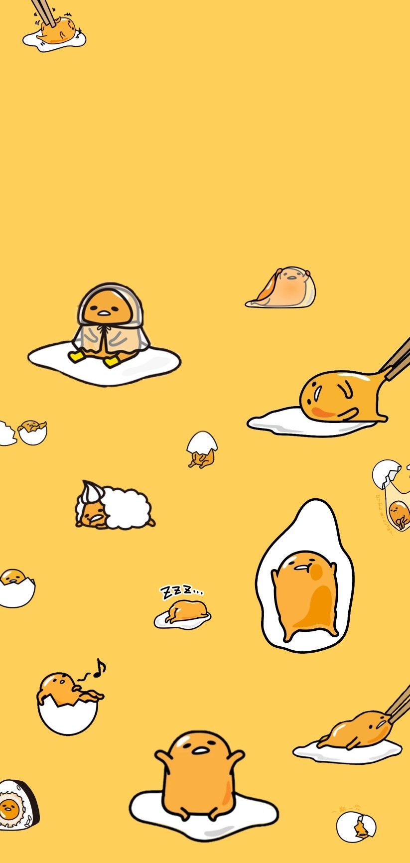 ヾ(＾-＾)ノ gudetama wallpaper !!. Cute cartoon wallpaper, Hello kitty iphone wallpaper, iPhone wallpaper yellow