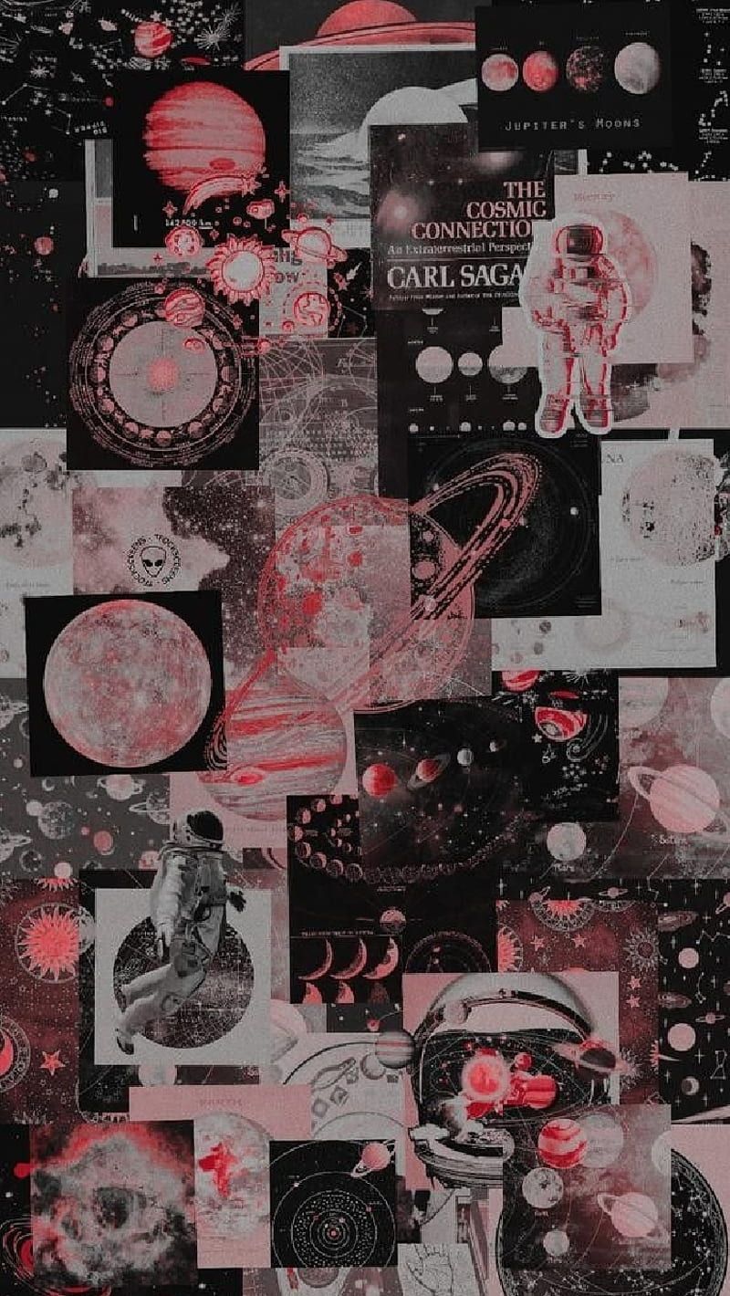 A collage of images including planets, the moon, and an astronaut. - Android, illustration, astronaut