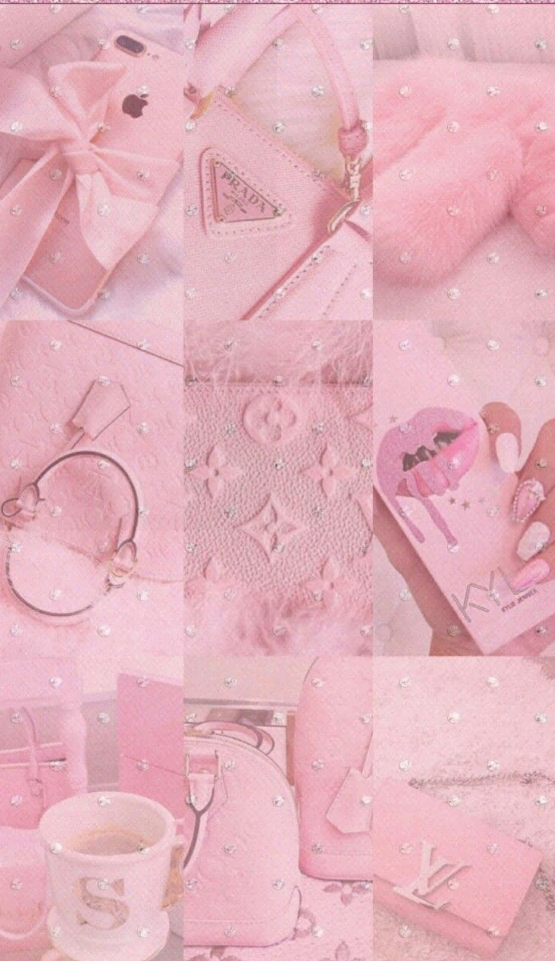 Girly wallpaper aesthetic background phone background - Pink collage