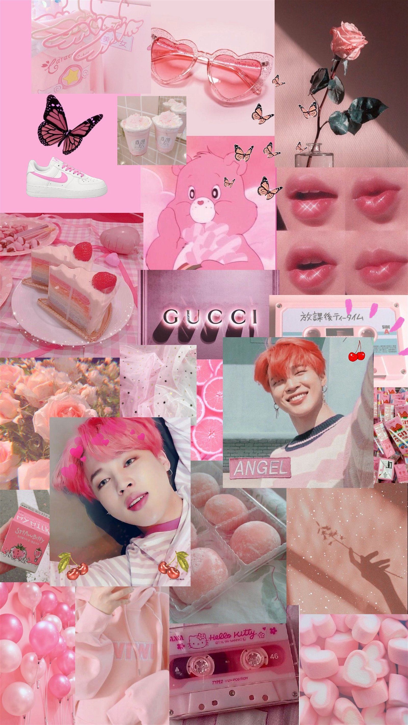 Jimin pink collage aesthetic Wallpaper Download
